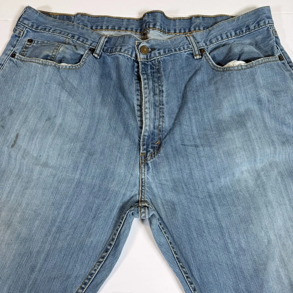 Levi's 559 Jeans Mens 42x32 Blue Denim Faded Hipster Red Tab Boho Straight Leg